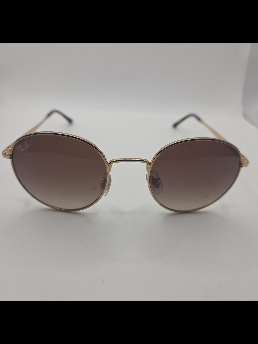 Ray-Ban Gold Frame Brown Gradient Round Sunglasses